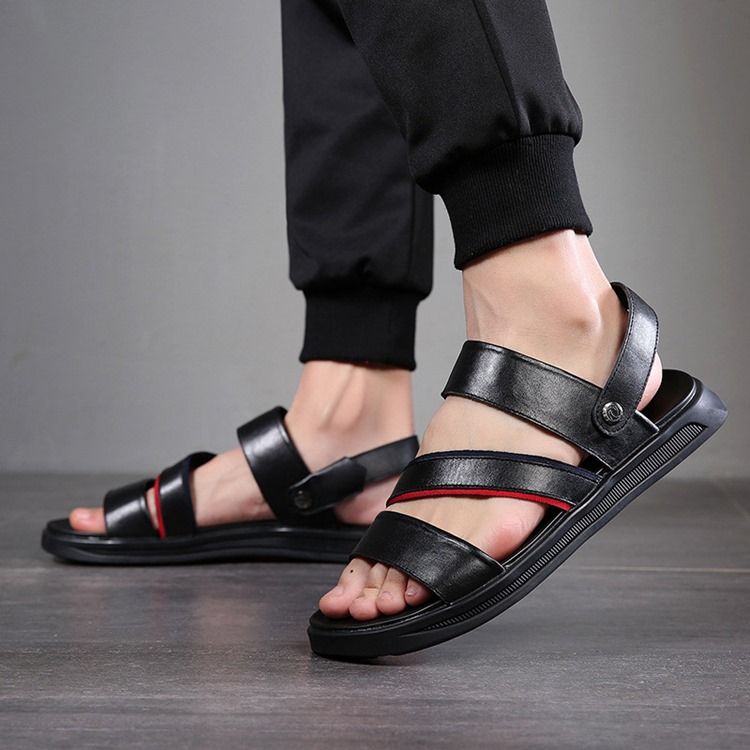 Pu Slip-on Open Toe Herren Freizeitsandalen