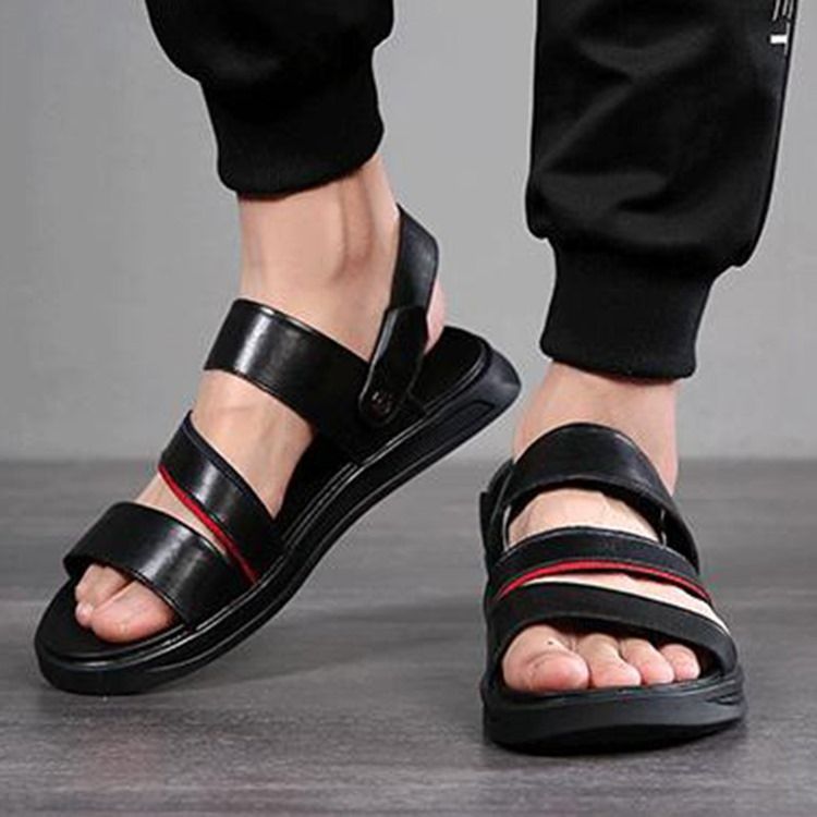 Pu Slip-on Open Toe Herren Freizeitsandalen