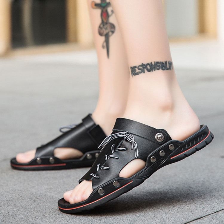 Pu Slip-on Simple Herren-sandalen