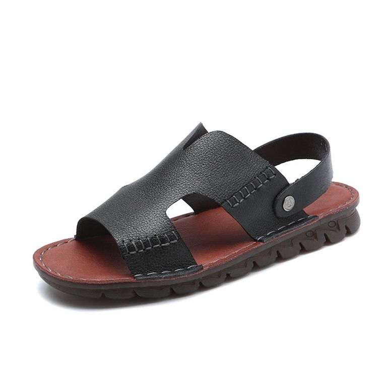 Pu Slip-on Simple Open Toe Herren-sandalen