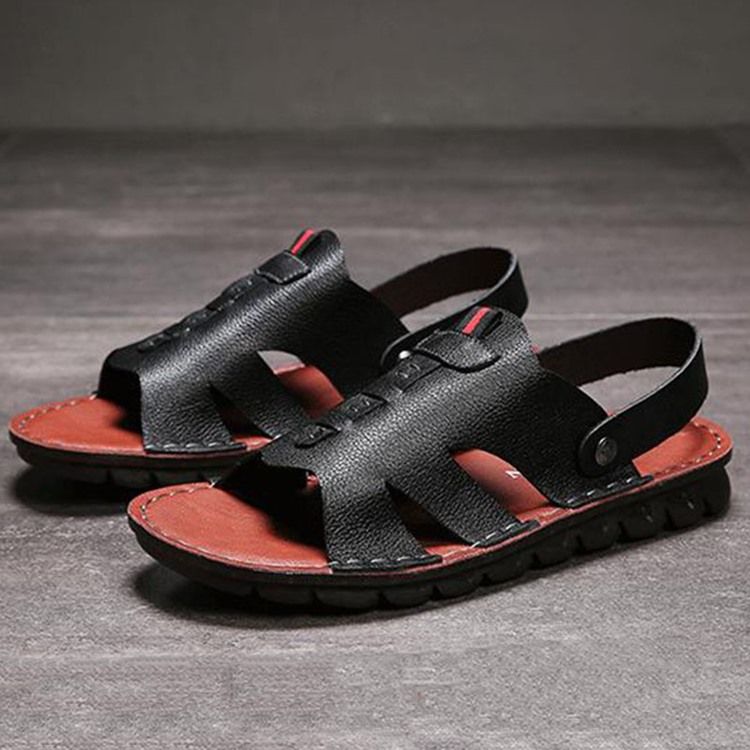 Pu Slip-on Simple Open Toe Herren-sandalen