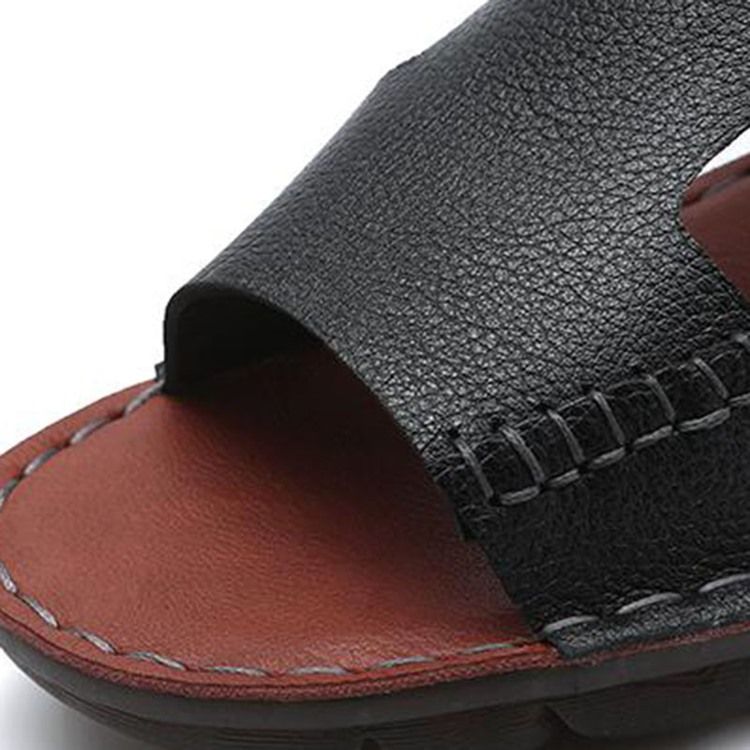 Pu Slip-on Simple Open Toe Herren-sandalen