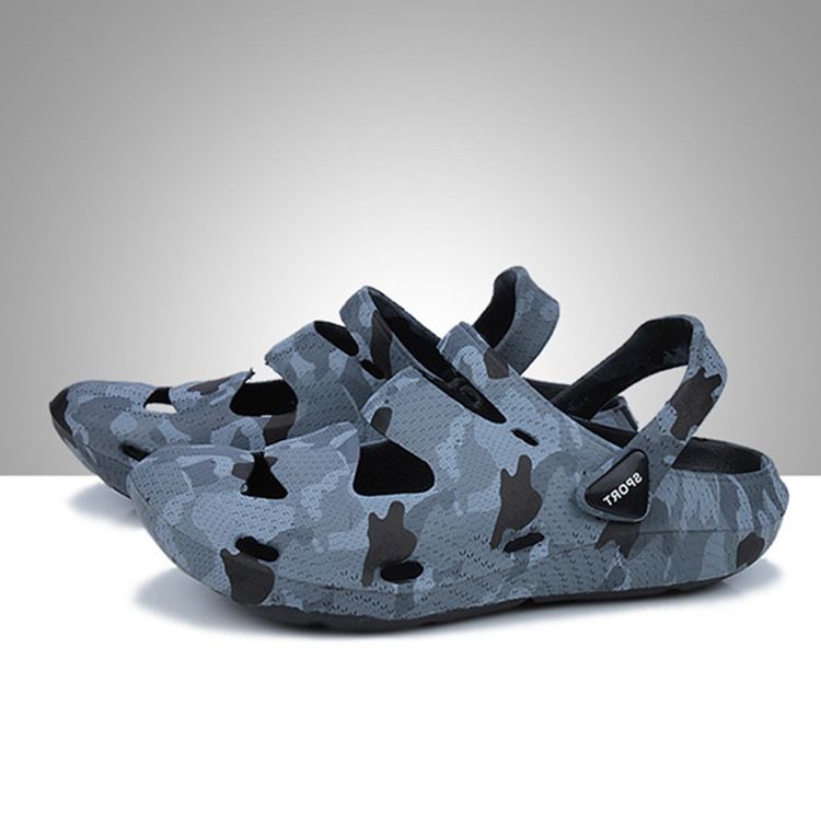 Pvc Camouflage Slip-on Round Toe Herren Sandalen