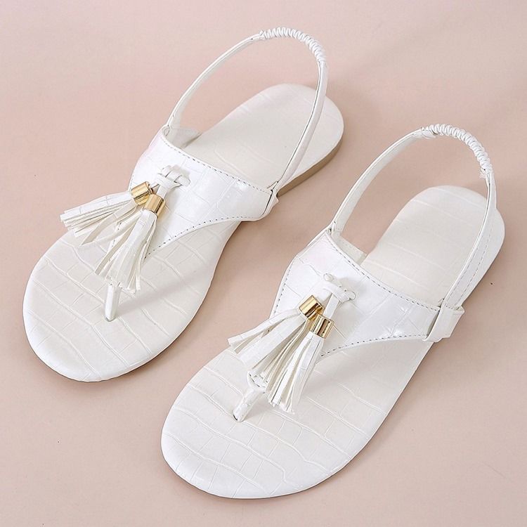 Slip-on Tanga Flach Mit Pailletten Damen Sandalen