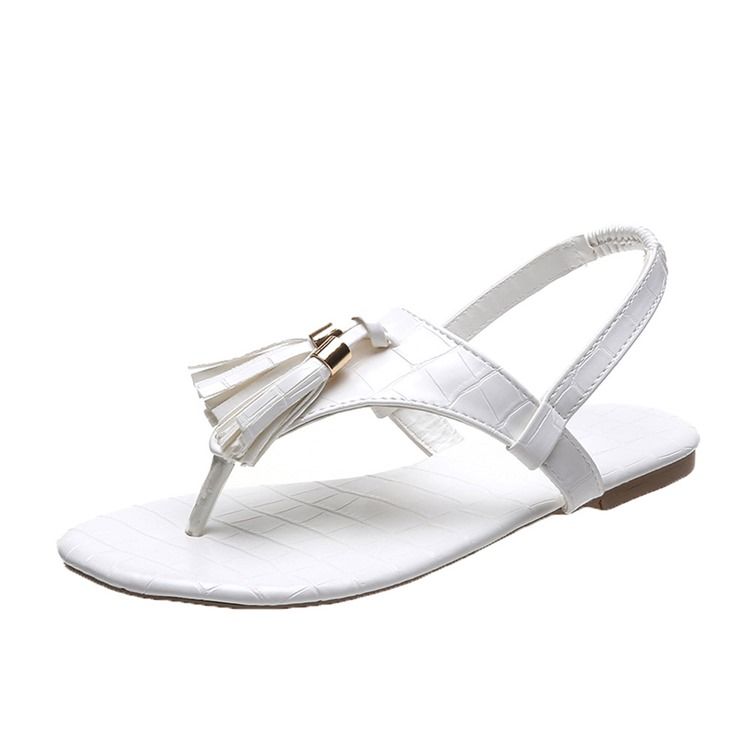 Slip-on Tanga Flach Mit Pailletten Damen Sandalen