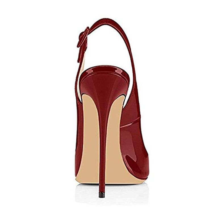 Stiletto Heel Slingback Strap Damen Rote Sandalen