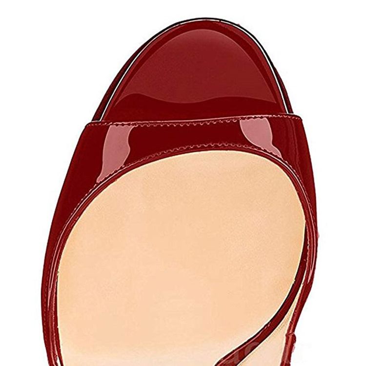 Stiletto Heel Slingback Strap Damen Rote Sandalen