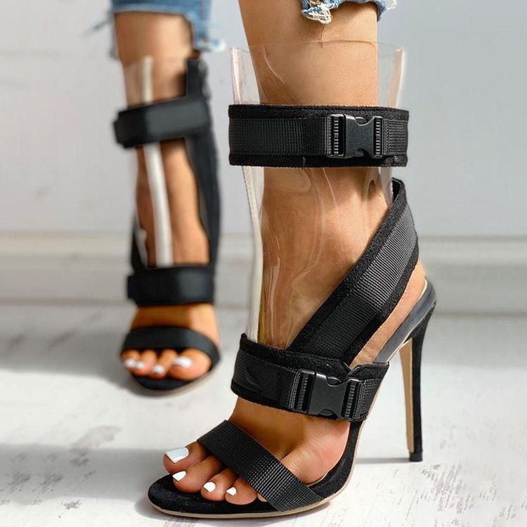 Western Sandalen Mit Schnalle Und Stilettoabsatz Mit Spitzer Zehenpartie