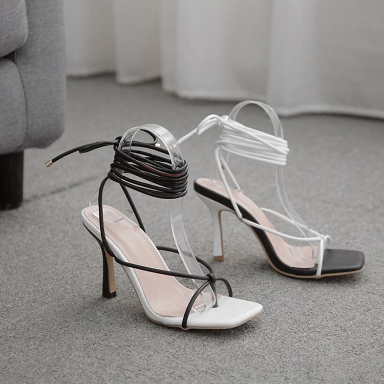 Western Sandalen Mit Stilettoabsatz Und Offener Zehenpartie Für Damen