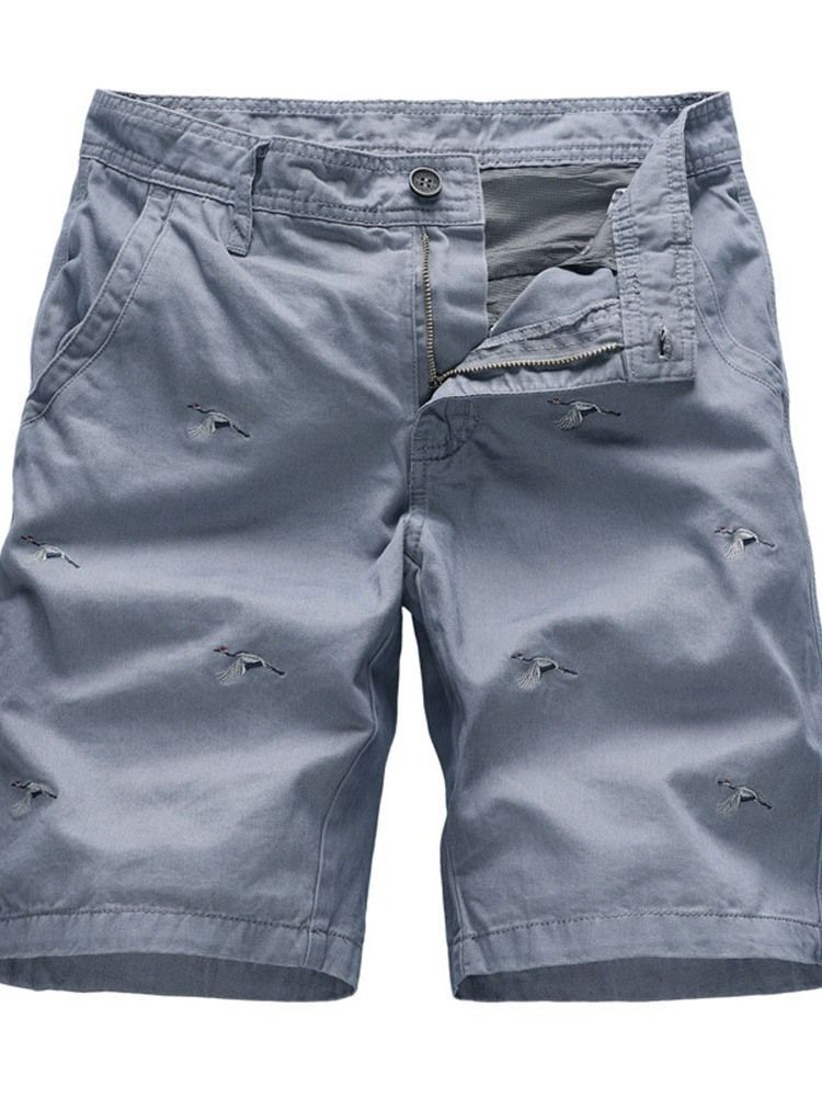 Animal Straight Stickerei Mid Waist Casual Herren Shorts