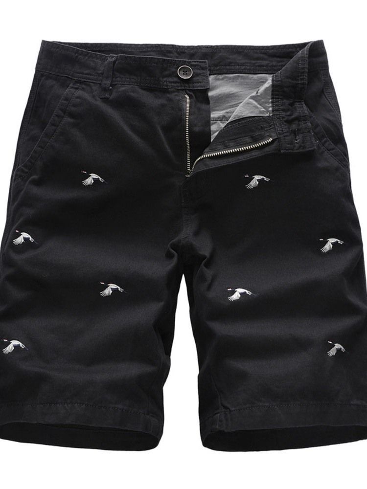 Animal Straight Stickerei Mid Waist Casual Herren Shorts