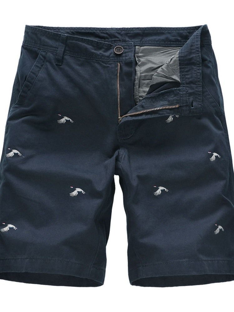 Animal Straight Stickerei Mid Waist Casual Herren Shorts