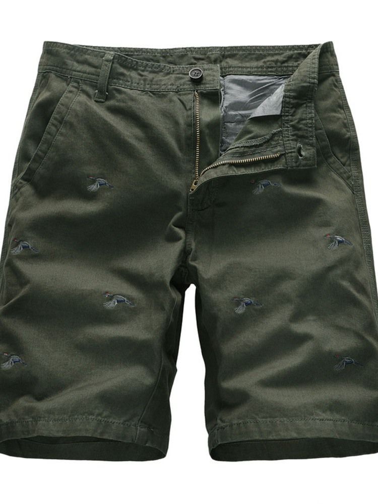 Animal Straight Stickerei Mid Waist Casual Herren Shorts