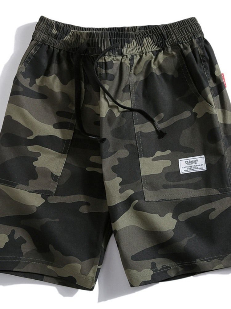 Camouflage Straight Casual Herren Shorts Zum Schnüren