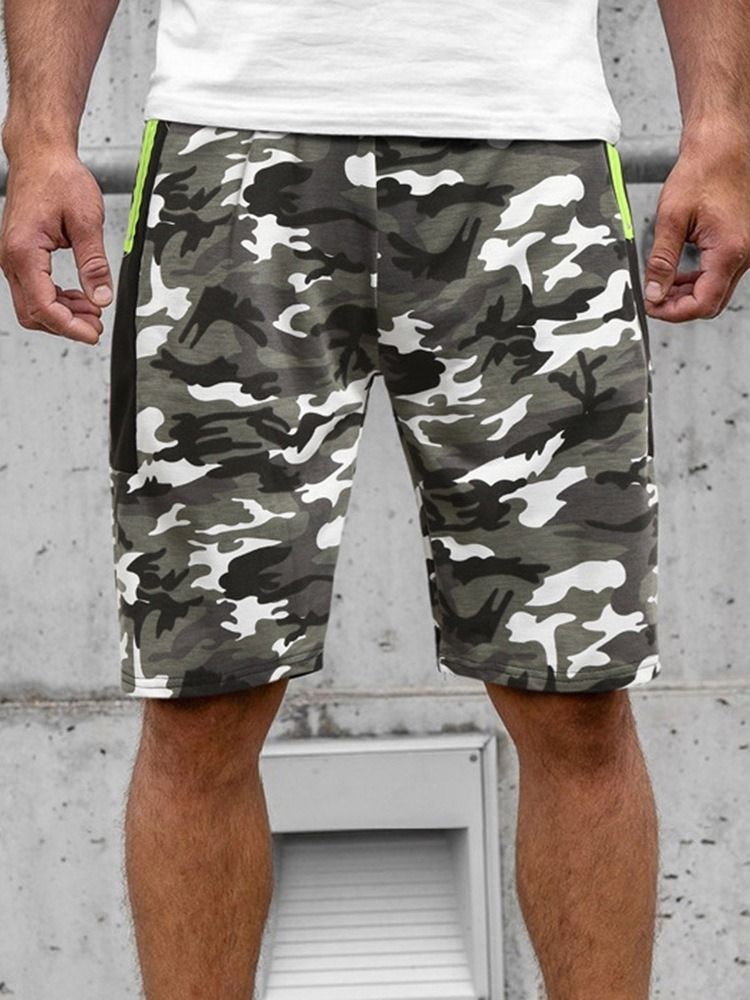 Camouflage Straight Pocket Herren Strandshorts