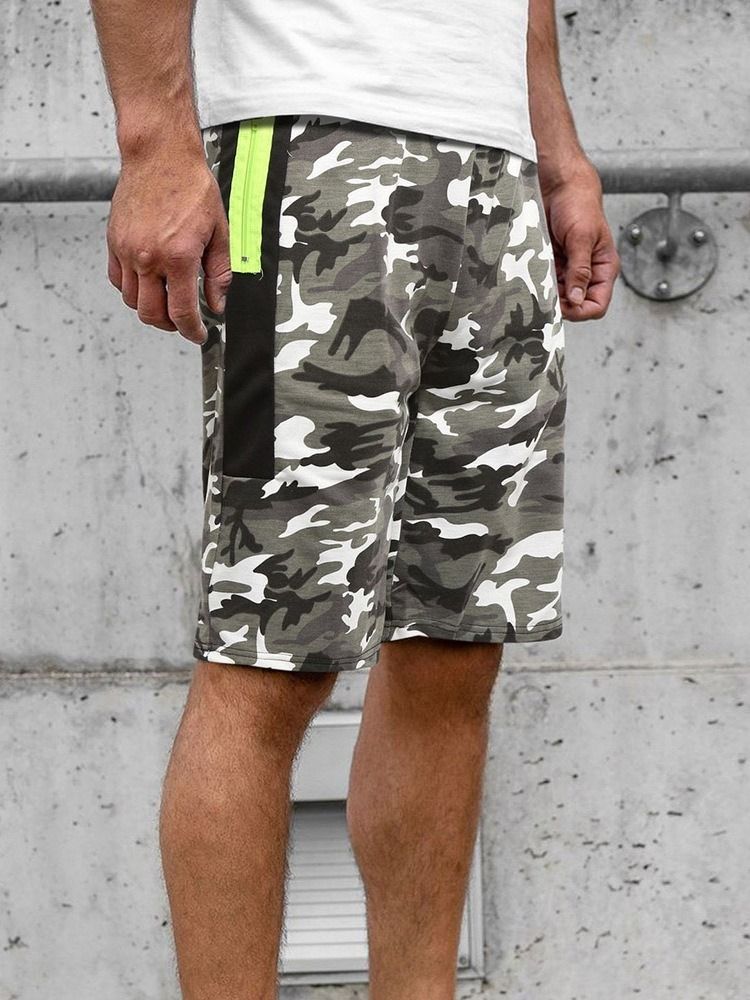 Camouflage Straight Pocket Herren Strandshorts