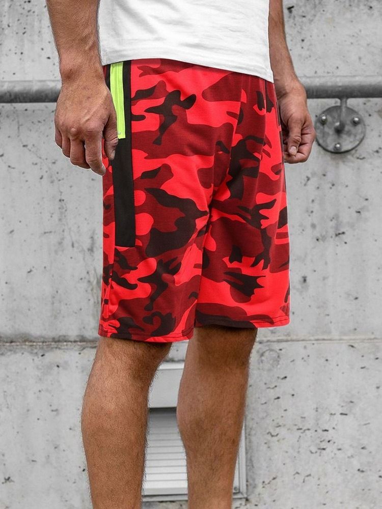 Camouflage Straight Pocket Herren Strandshorts