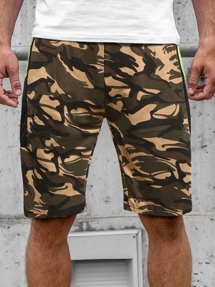 Camouflage Straight Pocket Herren Strandshorts