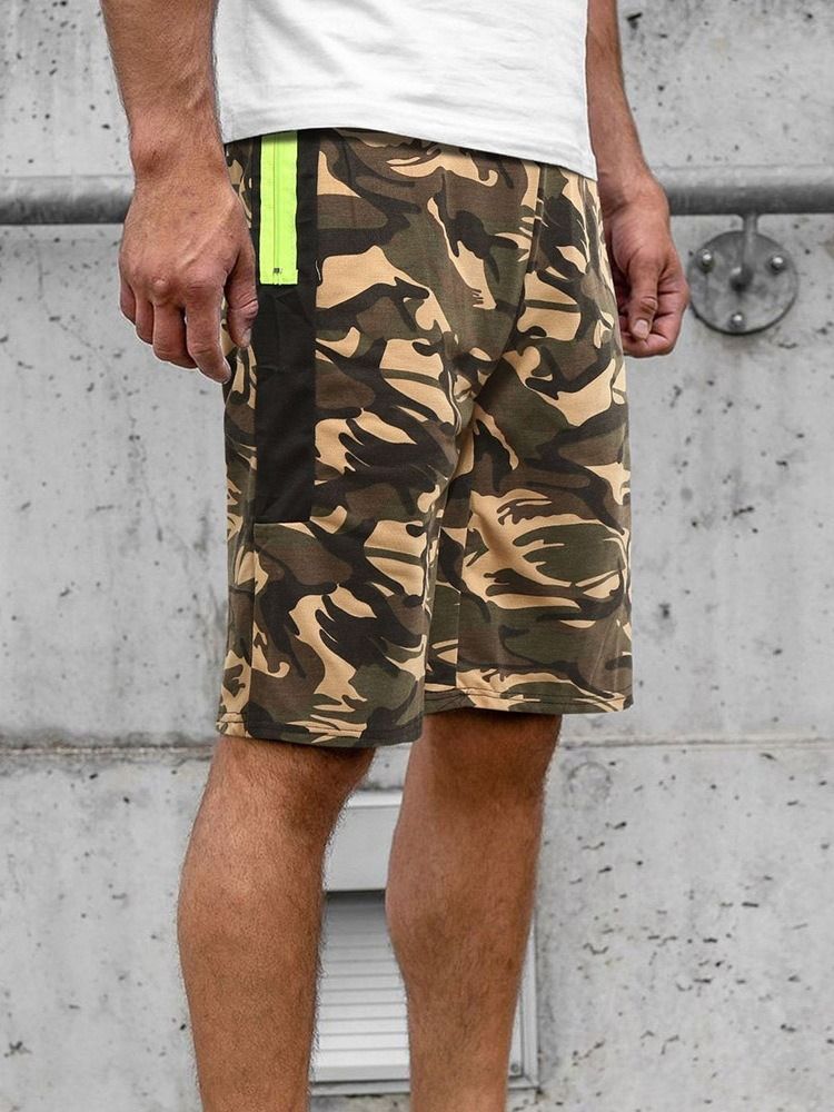 Camouflage Straight Pocket Herren Strandshorts