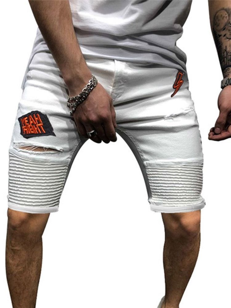 Einfache Gerade Loch-mid-waist Freizeit-herren-shorts