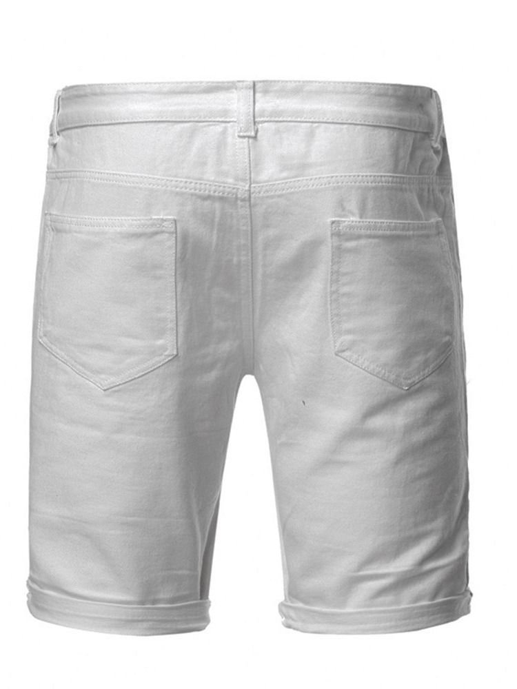 Einfache Gerade Loch-mid-waist Freizeit-herren-shorts