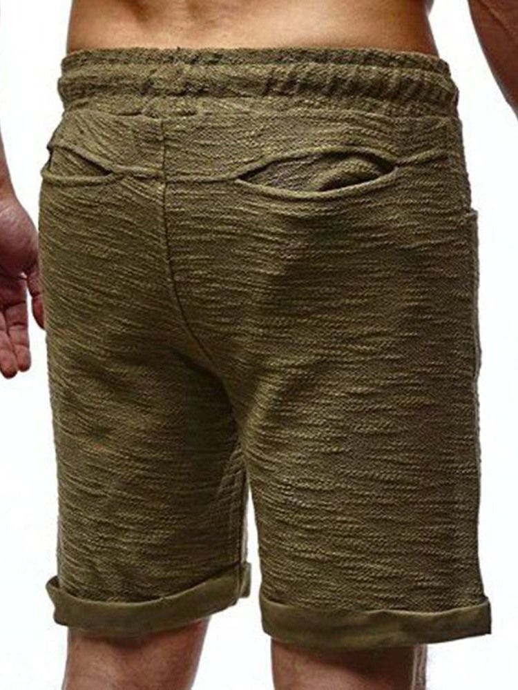 Einfache Schlanke Elastische Herren-shorts Mit Mittlerer Taille