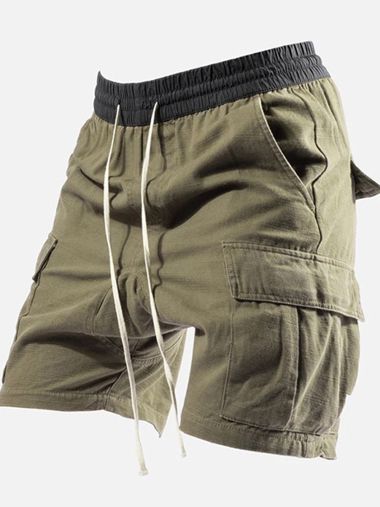 Einfache Tasche Mit Gerader Schnürung Für Herren Freizeitshorts