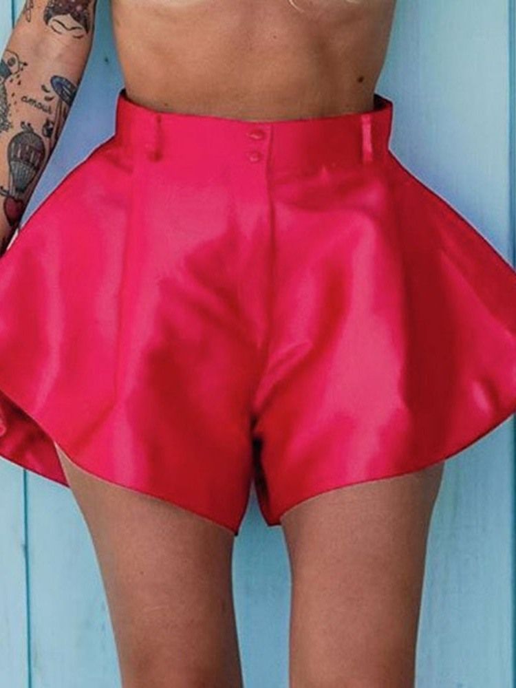 Einfache Weit Geschnittene Lockere Damen-shorts Mit Knopf Und Mittlerer Taille