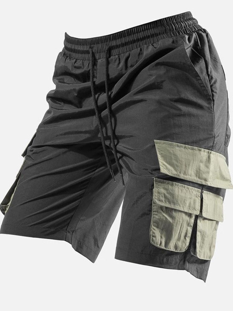 Gerade Lässige Cargo-shorts Mit Schnürung Für Herren