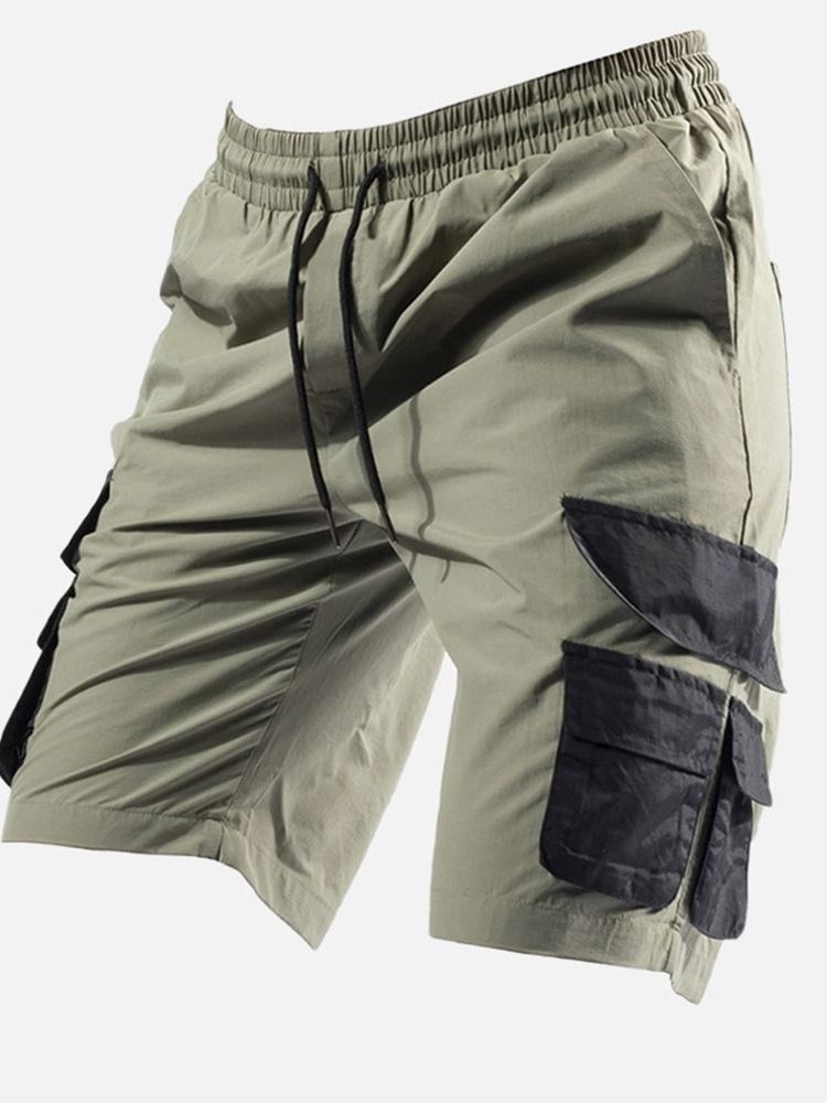 Gerade Lässige Cargo-shorts Mit Schnürung Für Herren