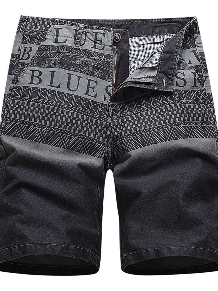 Gerade Print Letter Casual Herren Shorts