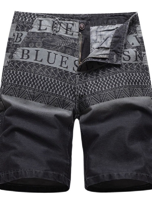 Gerade Print Letter Casual Herren Shorts