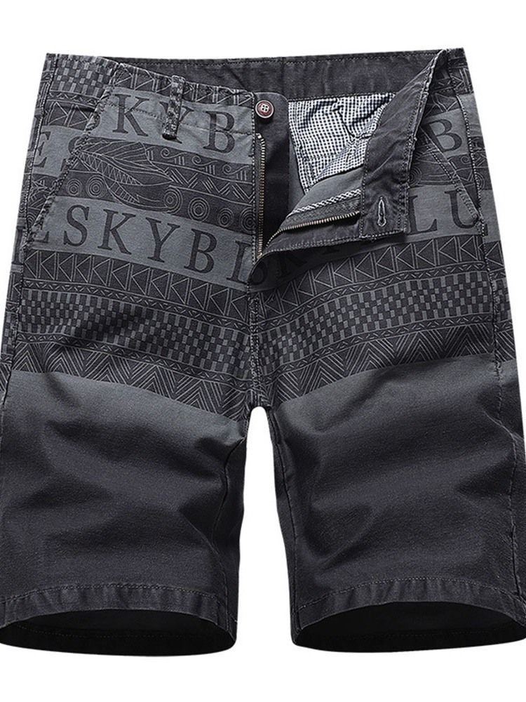 Gerade Print Letter Casual Herren Shorts