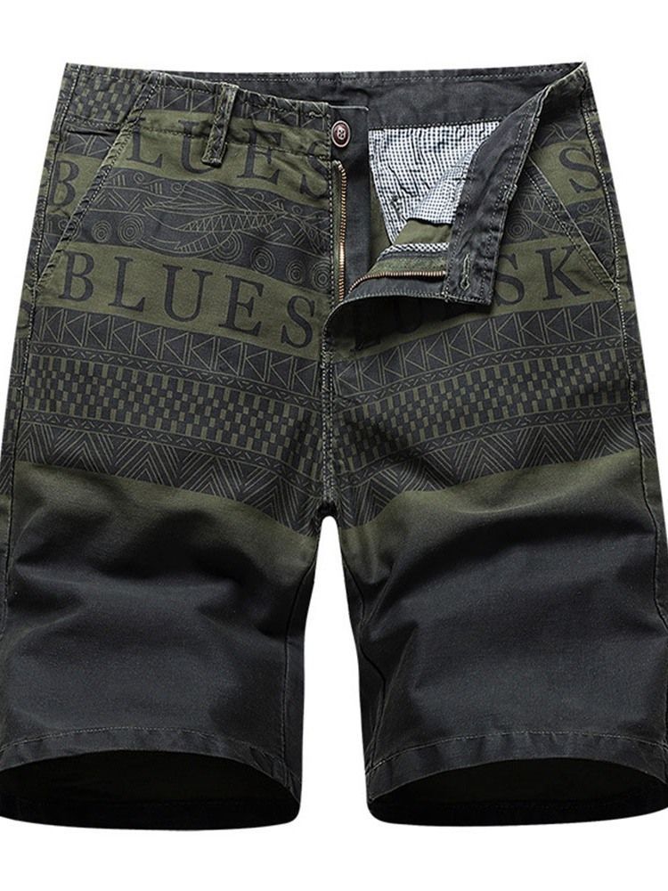 Gerade Print Letter Casual Herren Shorts