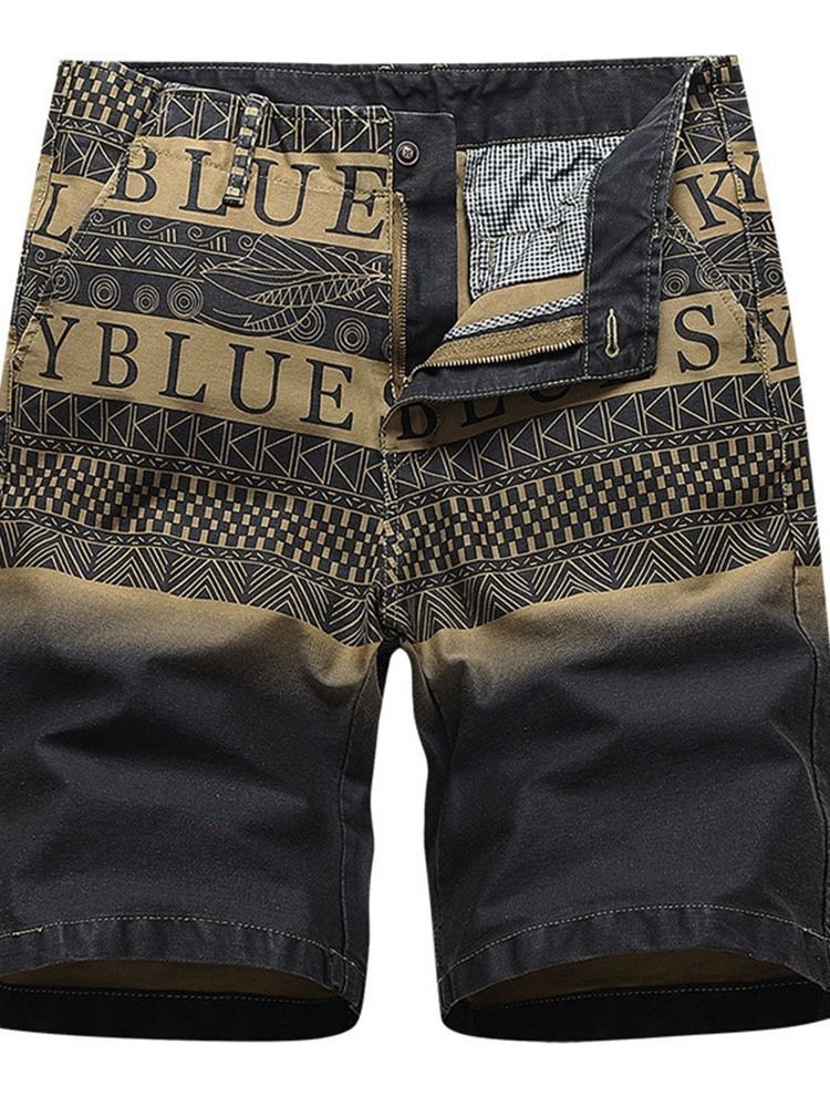 Gerade Print Letter Casual Herren Shorts