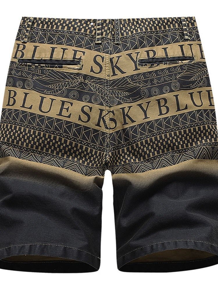 Gerade Print Letter Casual Herren Shorts