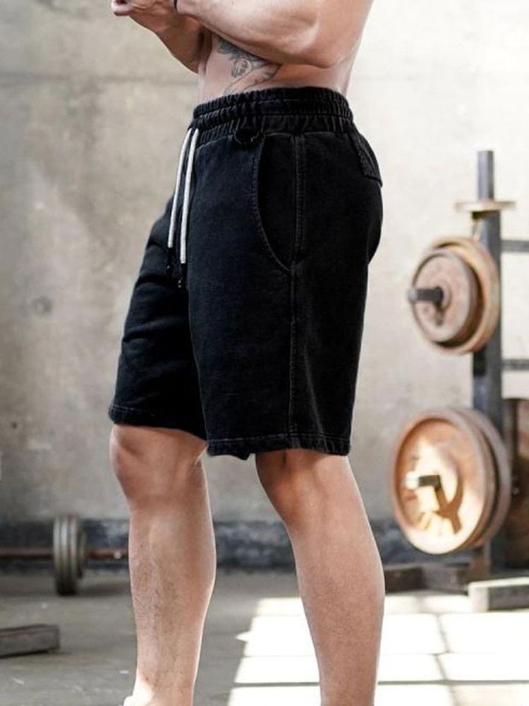 Gerade Schlichte Freizeit-shorts Für Herren