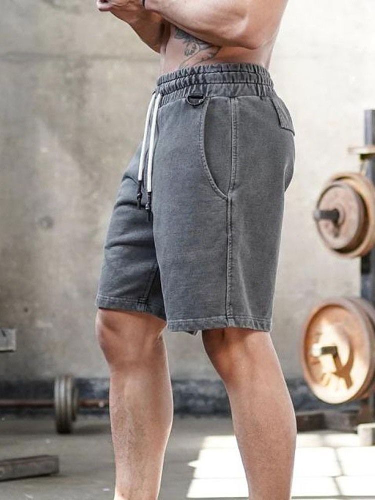 Gerade Schlichte Freizeit-shorts Für Herren