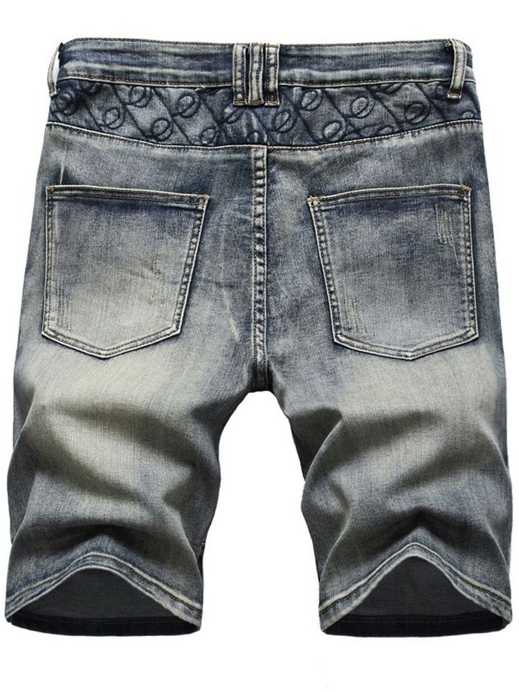 Gerade Tasche Casual Reißverschluss Herren Denim Shorts