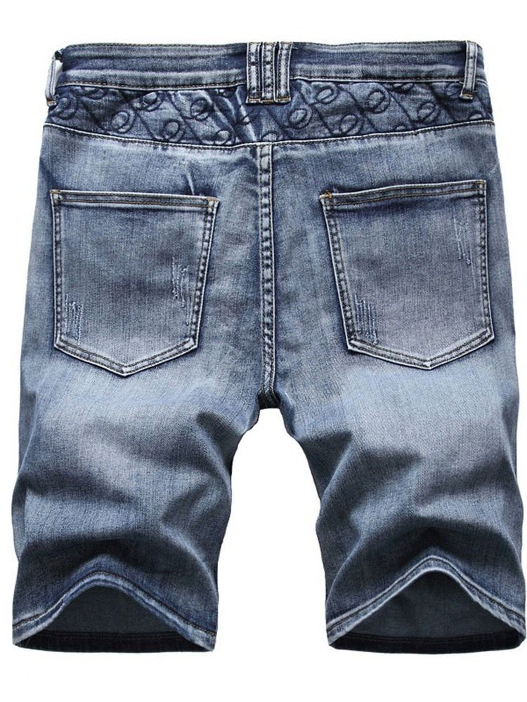 Gerade Tasche Casual Reißverschluss Herren Denim Shorts