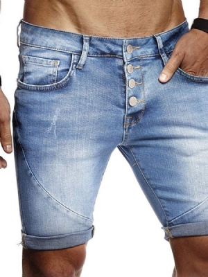 Herren Getragene Schmale Shorts Mit Mittelhohem Bund