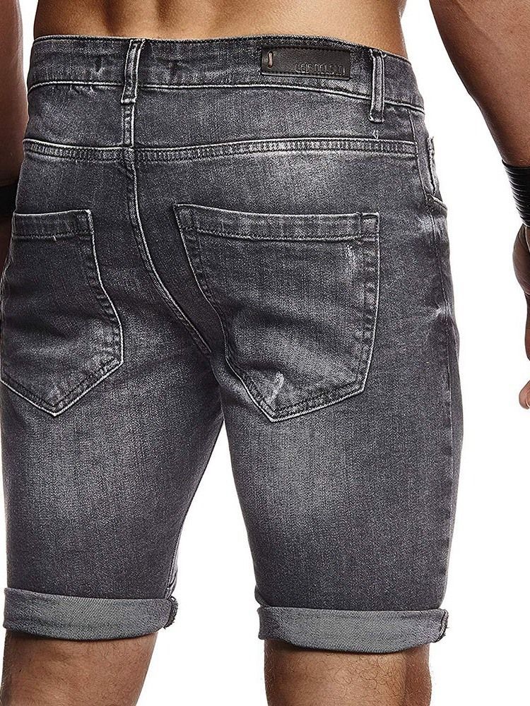 Herren Getragene Schmale Shorts Mit Mittelhohem Bund