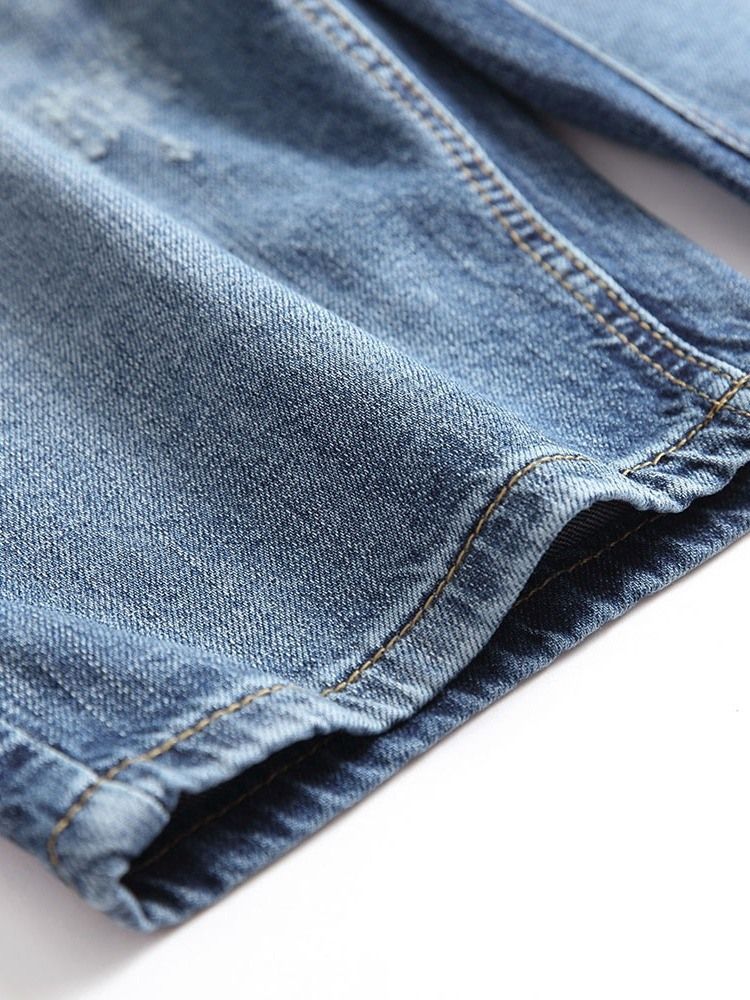 Herren-jeansshorts Mit Geradem Reißverschluss