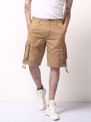 Herren Lässige Einfarbige Lockere Shorts Mit Mittlerer Taille