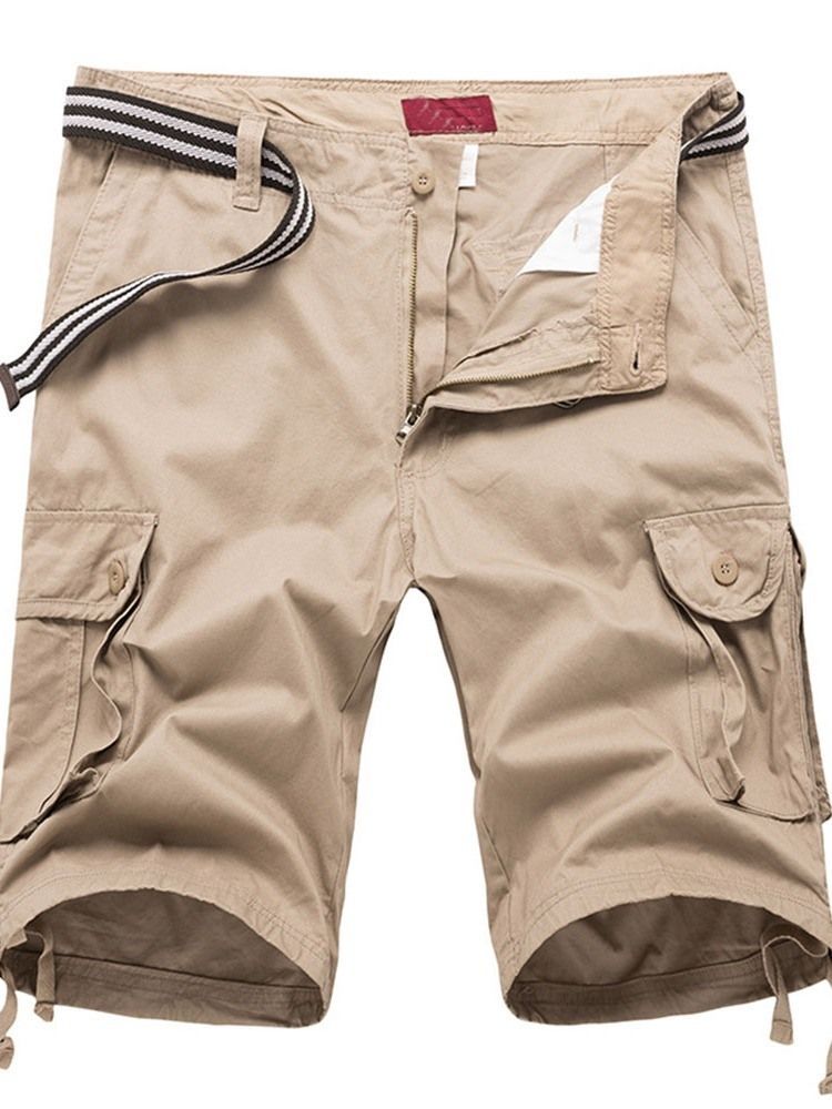 Herren Lässige Einfarbige Lockere Shorts Mit Mittlerer Taille