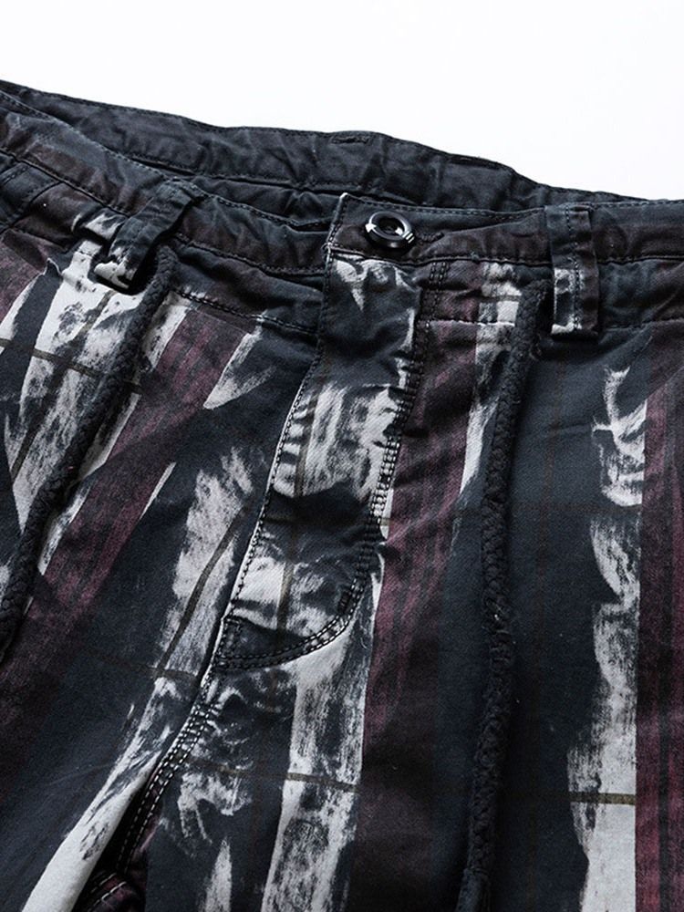 Herren-shorts Mit Geradem Print Mit Reißverschluss Und Mittlerer Taille