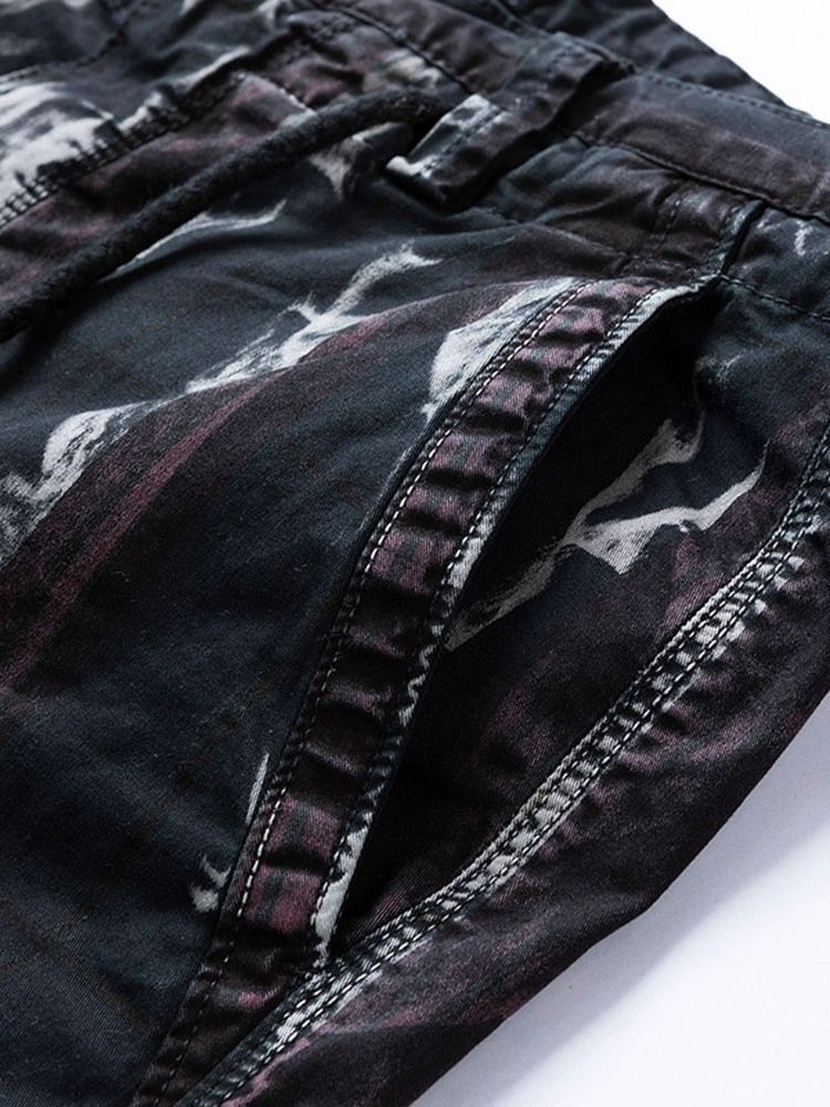 Herren-shorts Mit Geradem Print Mit Reißverschluss Und Mittlerer Taille