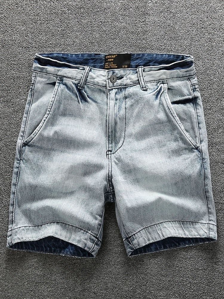 Herrenshorts Mit Geradem Reißverschluss Und Mittlerer Taille