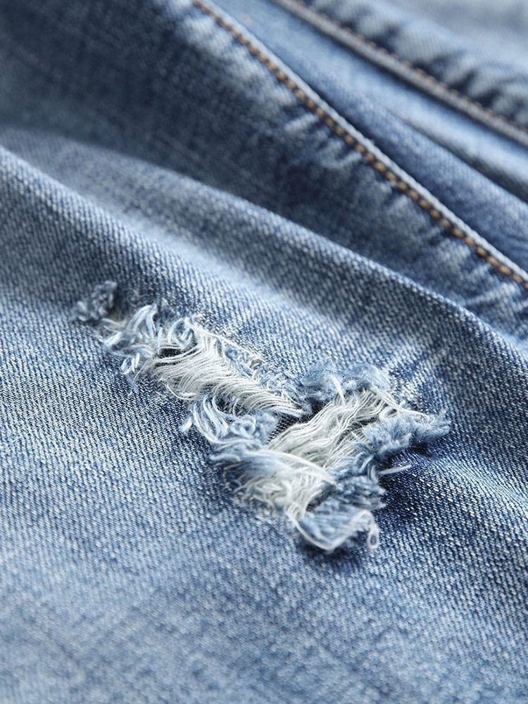 Jeansshorts Mit Geradem Reißverschluss Für Herren