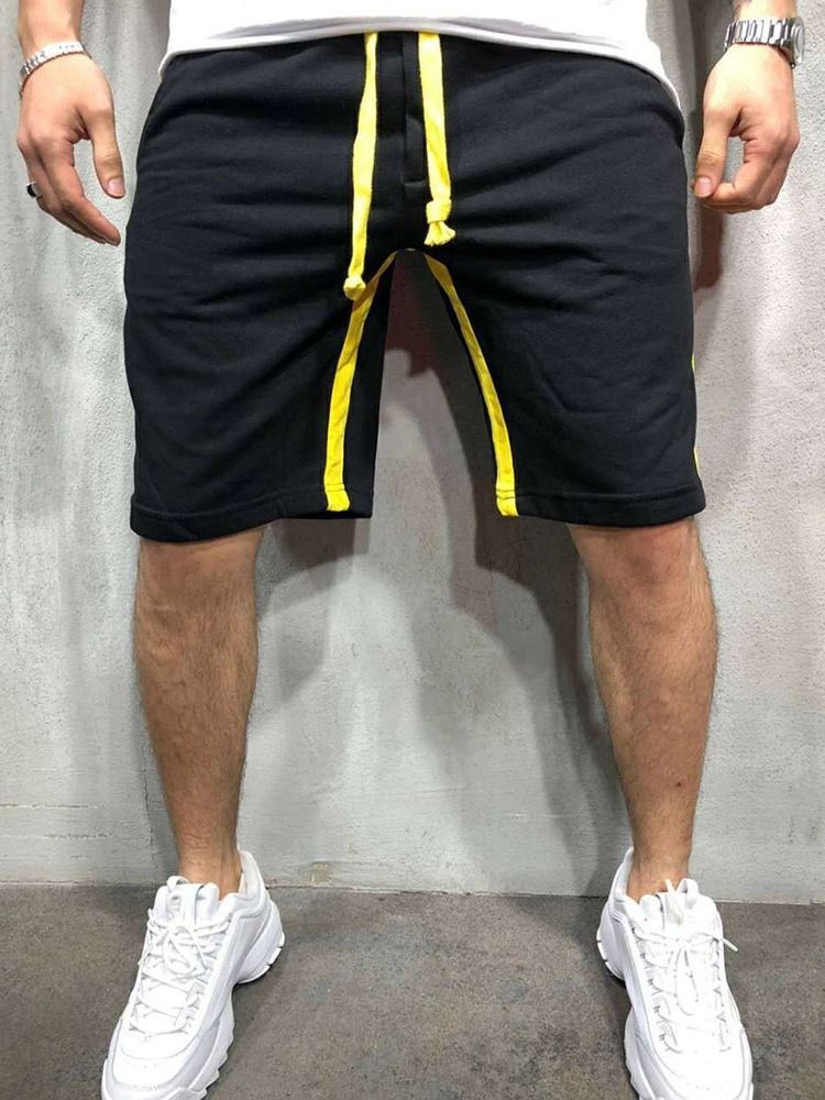 Lässige Herren-shorts Mit Geradem Streifen Und Mittlerer Taille